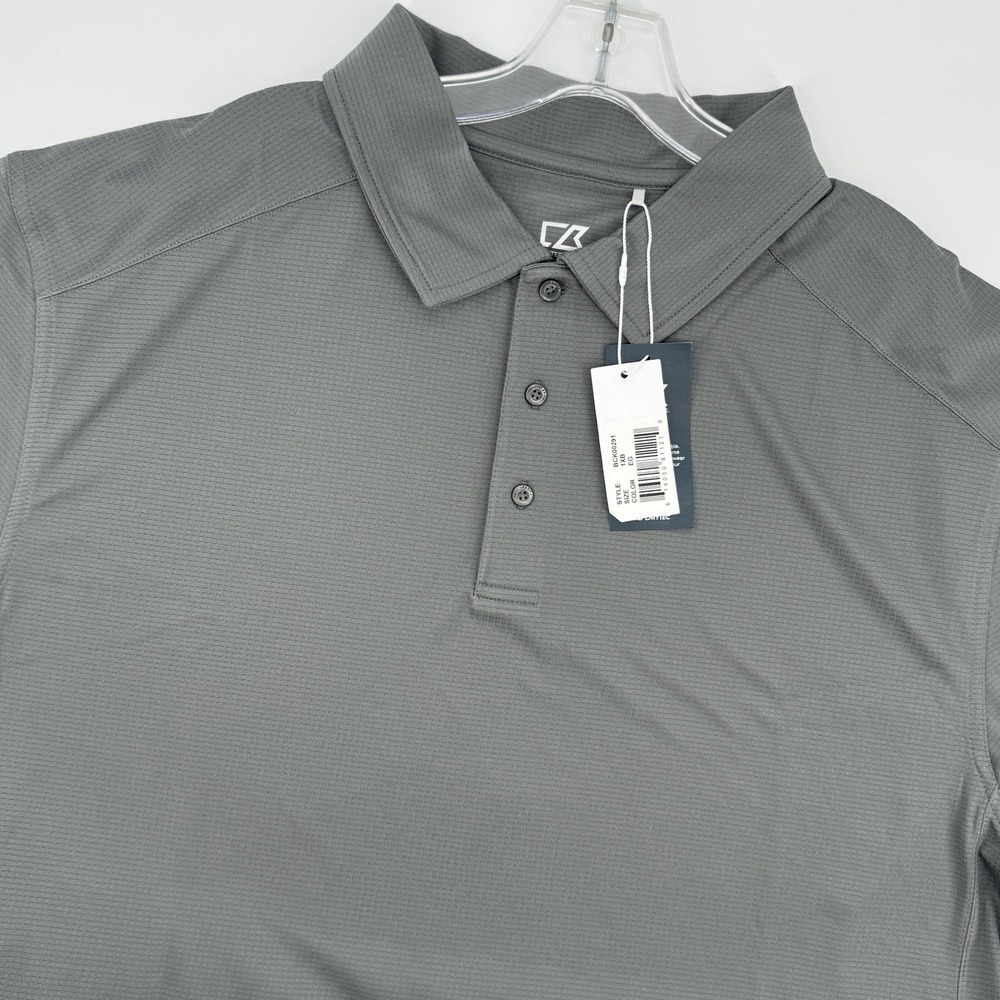 NWT Cutter & Buck CB DryTec Polo Men's 1XB Gray Outdoor Golfcore Travel Resort